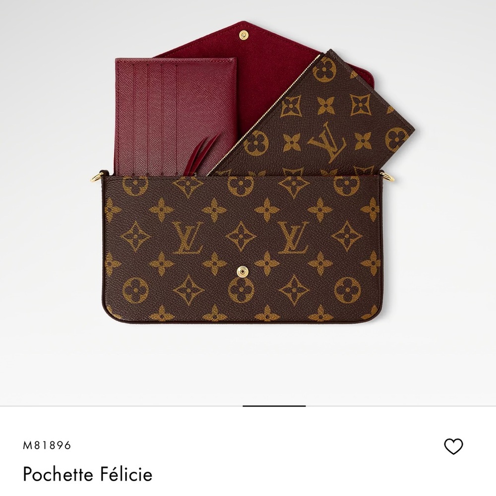LOUIS VUITTON PO. FELICIE GM MNG FUCHS. Like New.